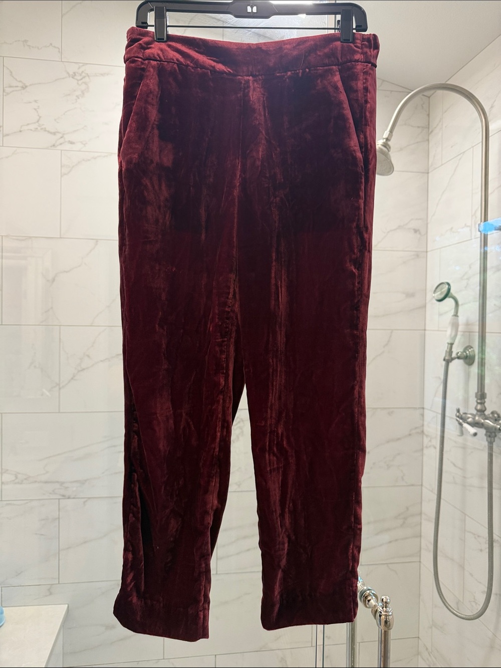 J. Crew women’s cropped velvet Pants in Deep Burgundy 6